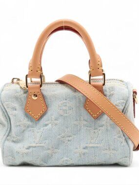 Louis Vuitton Monogram Denim Nano Speedy Blue